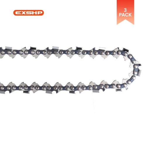 EXSHP | 20 Inch Chainsaw Chain | 325 Pitch .063" Gauge | 81 Drive Links | Full Chisel | 3-PACK
