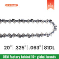 EXSHP | 20 Inch Chainsaw Chain | 325 Pitch .063" Gauge | 81 Drive Links | Full Chisel | 3-PACK