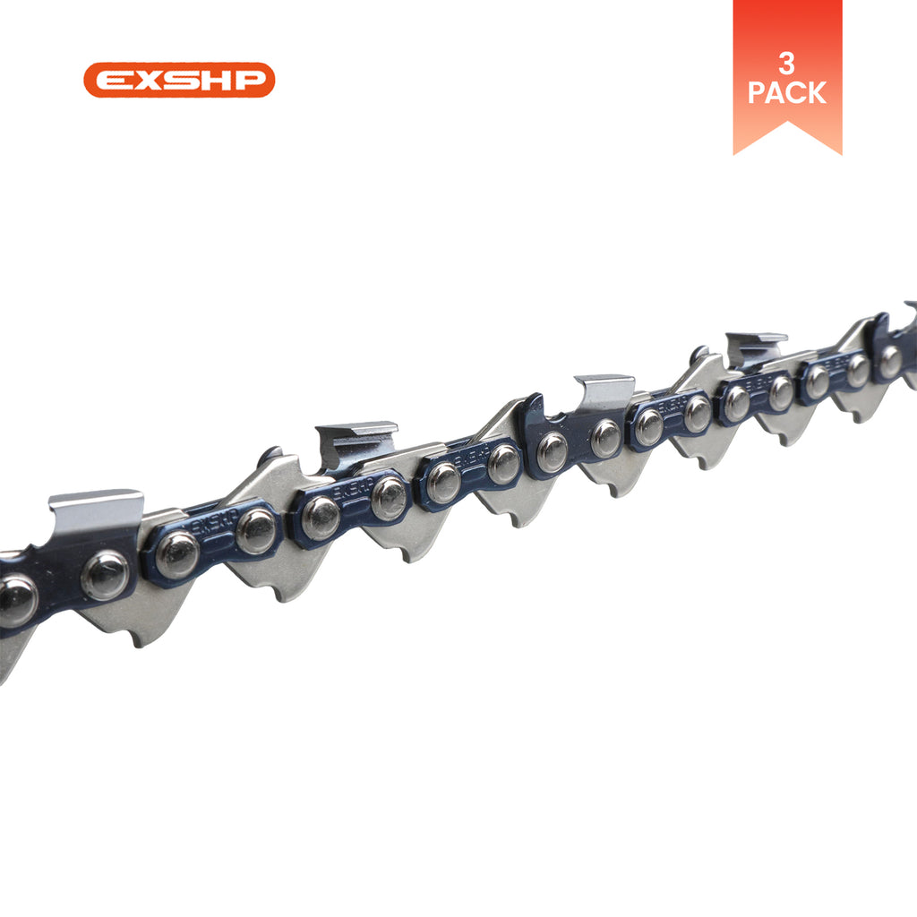 EXSHP | 20 Inch Chainsaw Chain | 325 Pitch .063" Gauge | 81 Drive Links | Full Chisel | 3-PACK