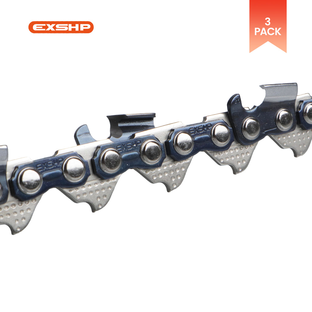 EXSHP | 20 Inch Chainsaw Chain | 325 Pitch .050" Gauge | 81 Drive Links | Full Chisel | 3-PACK