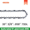 EXSHP | 20 Inch Chainsaw Chain | 3/8" Pitch .058" Gauge | 72 Drive Links | Full Chisel | 3-PACK