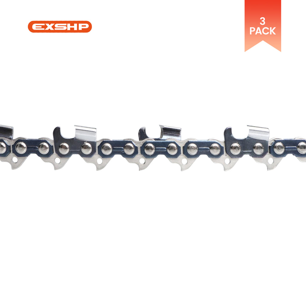 EXSHP | 24 Inch Chainsaw Chain | 3/8" Pitch .050" Gauge | 81 Drive Links | Semi Chisel | 3-PACK
