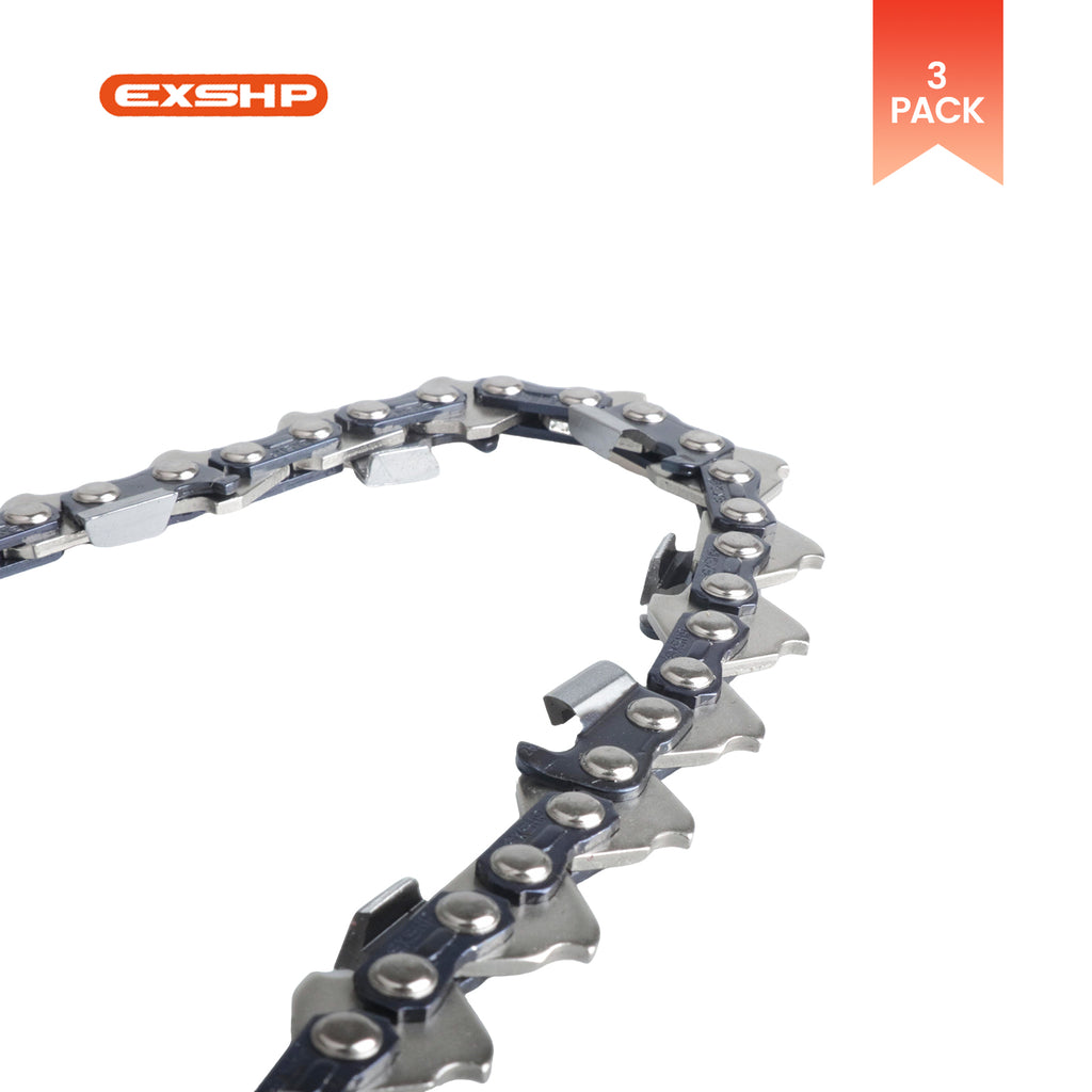 EXSHP | 20 Inch Chainsaw Chain | 325 Pitch .063" Gauge | 81 Drive Links | Full Chisel | 3-PACK