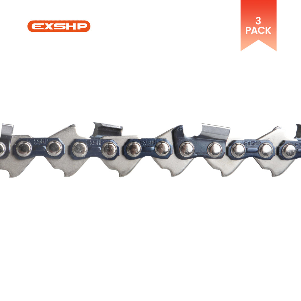 EXSHP | 20 Inch Chainsaw Chain | 325 Pitch .063" Gauge | 81 Drive Links | Full Chisel | 3-PACK