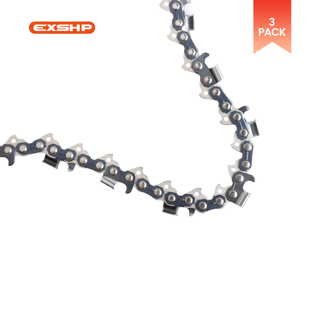 EXSHP | 24 Inch Chainsaw Chain | 3/8" Pitch .050" Gauge | 84 Drive Links | Semi Chisel | 3-PACK