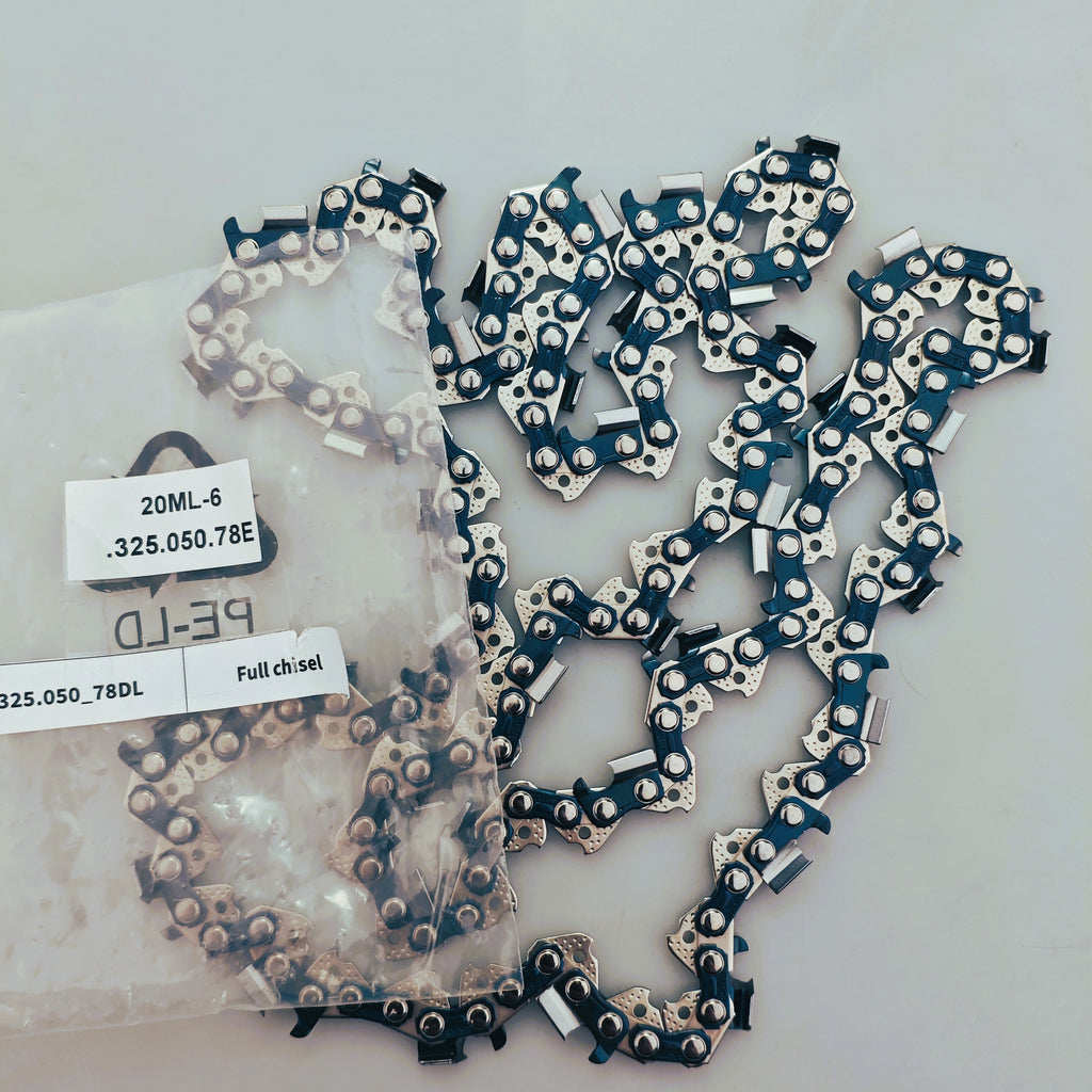 EXSHP | 20 Inch Chainsaw Chain | 325 Pitch .050" Gauge | 78 Drive Links | Full Chisel | 3-PACK