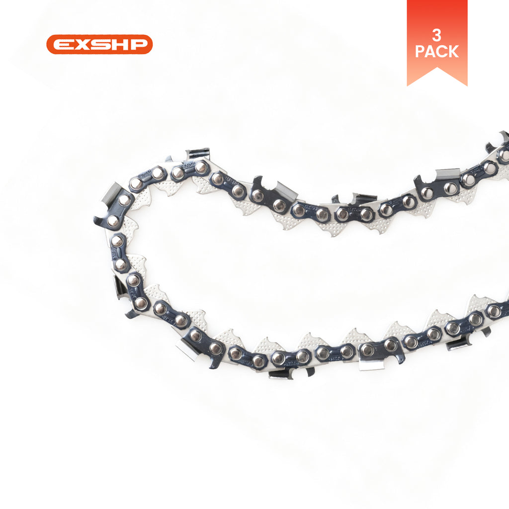 EXSHP | 20 Inch Chainsaw Chain | 325 Pitch .050" Gauge | 81 Drive Links | Full Chisel | 3-PACK