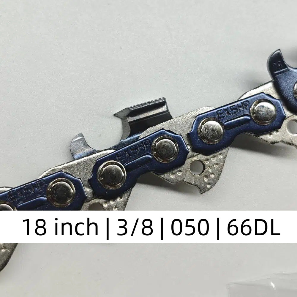 EXSHP | 18 Inch Chainsaw Chain | 3/8" Pitch .050" Gauge | 66 Drive Links | Full Chisel | 3-PACK