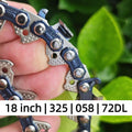 EXSHP | 18 Inch Chainsaw Chain | 325 Pitch .058" Gauge | 72 Drive Links | Full Chisel | 3-PACK